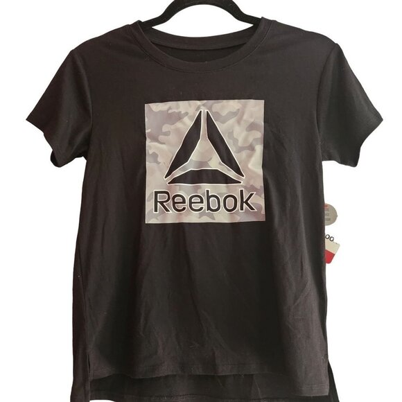 Reebok T shirt size 10/12 Black Unisex New with tags - Picture 1 of 4